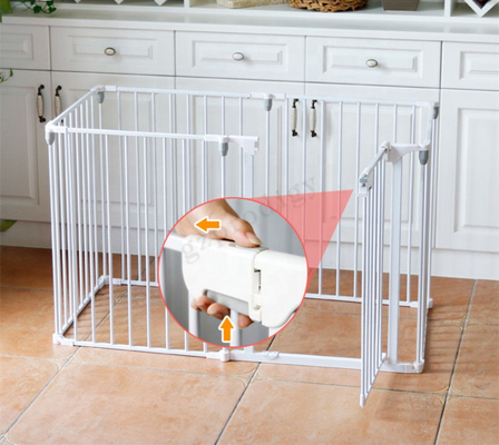 Playpen Bayi Lipat Putih Multiscene Dapat Diperpanjang Dengan Kunci Otomatis