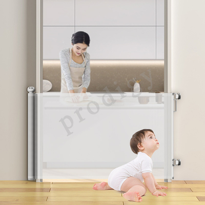 55 Inch Lipat Retractable Tangga Gerbang Mesh Barrier Anjing Gerbang Retractable Untuk Pintu