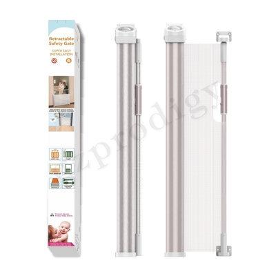 Retractable Mesh Baby Safety Gates Bingkai Aluminium Untuk Lorong