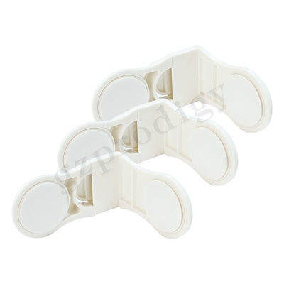 Self Adhesive Baby Safety Lock Plastik L Bentuk Kabinet Laci Kait ABS