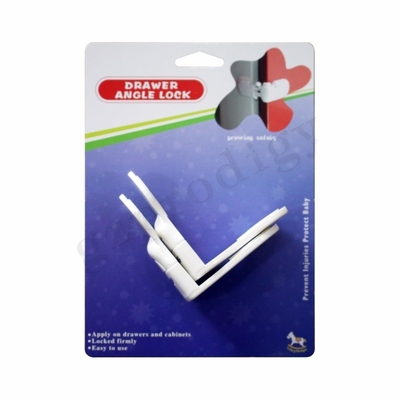 Self Adhesive Baby Safety Lock Plastik L Bentuk Kabinet Laci Kait ABS