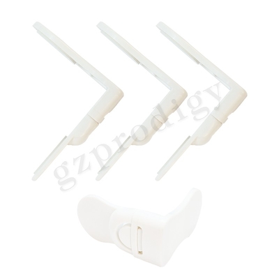 Self Adhesive Baby Safety Lock Plastik L Bentuk Kabinet Laci Kait ABS