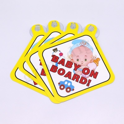 Tanda mobil Bahan PVC ajaib 127 * 127mm ringan bayi lucu berwarna-warni di papan tanda mobil