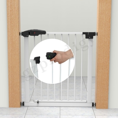 ASTM Childproof Black Metal Stair Gate, Gerbang Bayi Kokoh Untuk Tangga