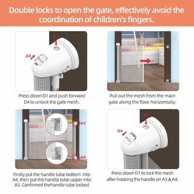Portable Folding Retractable Gates Safety Stair Protection Untuk Bayi Dan Hewan Peliharaan
