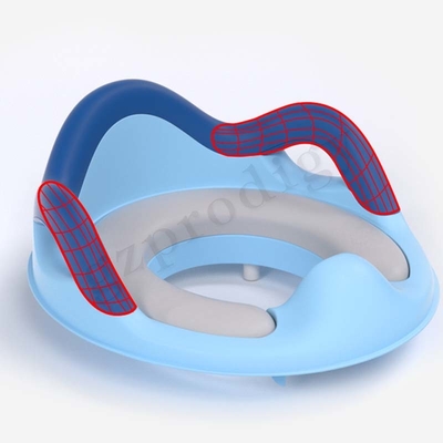 Kursi Pelatihan Toilet Bayi ABS Kokoh Warna Biru Atau Merah Muda