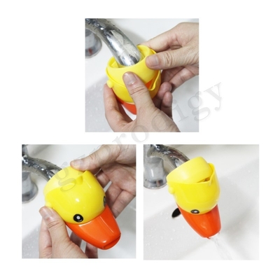Cute Duck Shape Plastic Kids Facuet Extender Kamar Mandi Kithcen Use