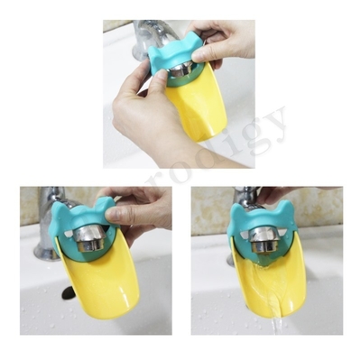 kuning hijau Animal Looks Facuet Extender Plastik Untuk Anak-anak
