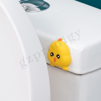 Lucu Ayam Kuning Plastik Pintu Baji Silikon Dinding Perekat Pintu Berhenti