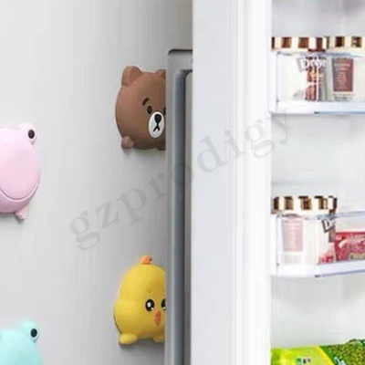 Indah Kartun Beruang Pintu Plastik Wedge Lembut Perekat Wall Mounted Door Stop