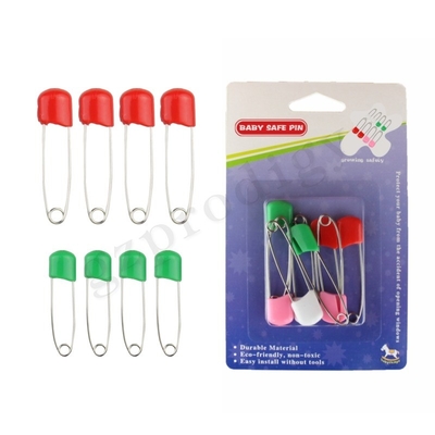 Baby Carbon Steel Decorative Safety Pins Warna hijau dan kuning