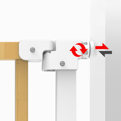 Dapat Diperpanjang Tanpa Pengeboran White Baby Metal Gate Multiscene Extra Wide Auto Close