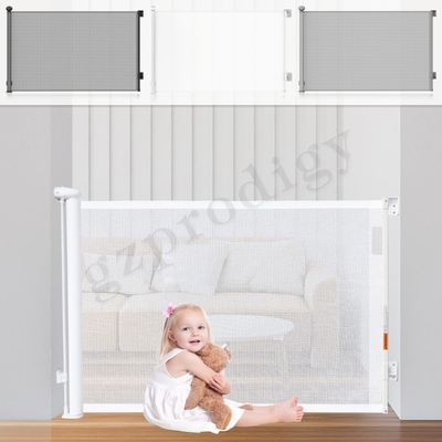 Gerbang Ekstra Lebar 140 Inci Retractable Gate Mesh Barrier Gerbang yang Dapat Diperluas Untuk Tangga