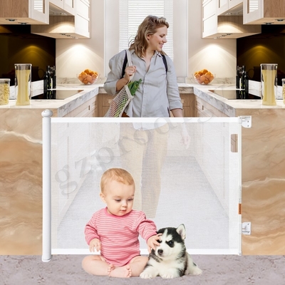 Gerbang Keamanan Lipat Bayi Bukti Bayi Gerbang Anjing yang Dapat Ditarik untuk Pintu Gerbang Jaring yang Dapat Ditarik 84 Inci