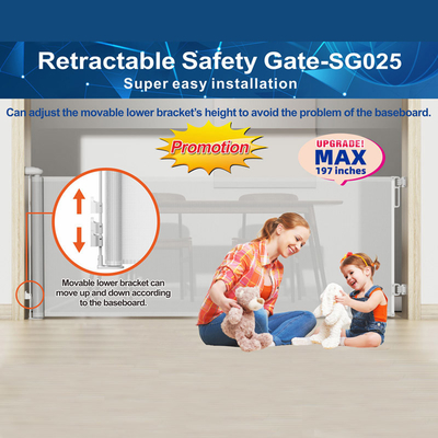 55-197 Inch retractable extra wide gate extending baby safety staircase fence pagar untuk anak kecil