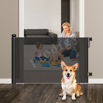 Custom Logo Mesh Retractable Safety Door Gate Lipat Baby Safety Gate Untuk Tangga